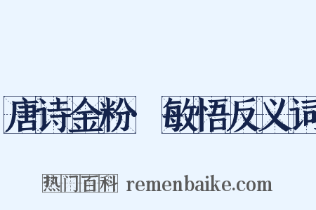 唐诗金粉·敏悟反义词是什么意思的图片